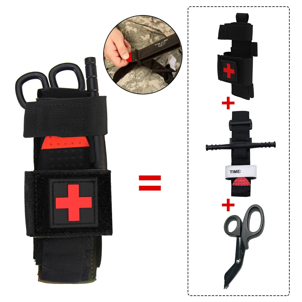 Tactical Military Tourniquet Trauma Medical Shear Tourniquet Bag Molle