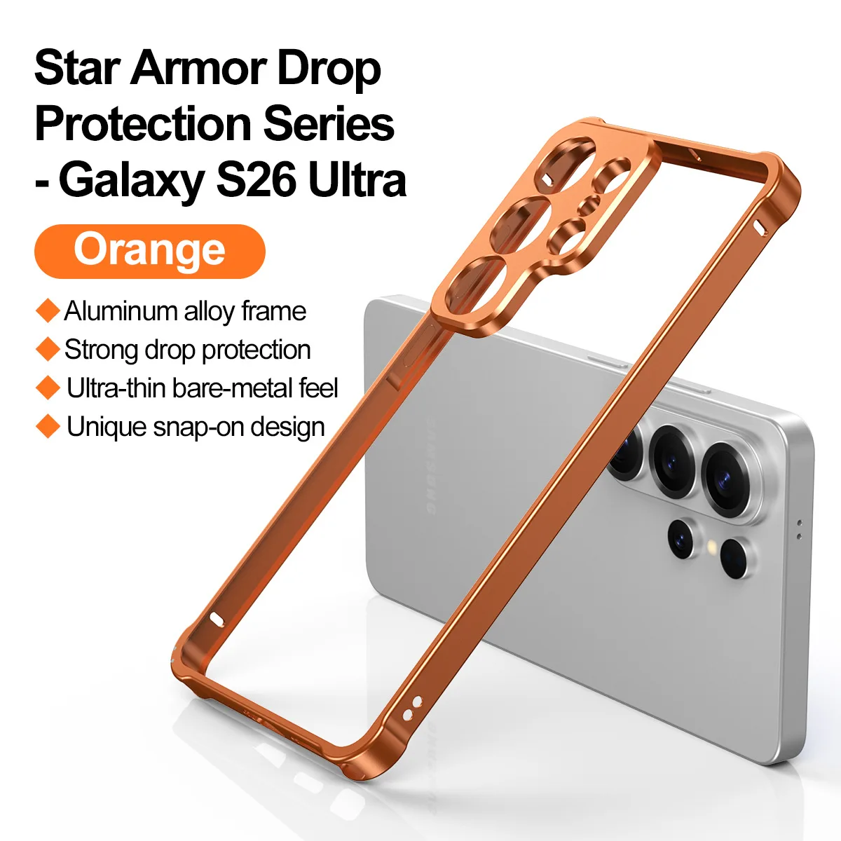 Shockproof Armor Aluminum Phone Case with Heat Dissipation and Bare Metal Feel