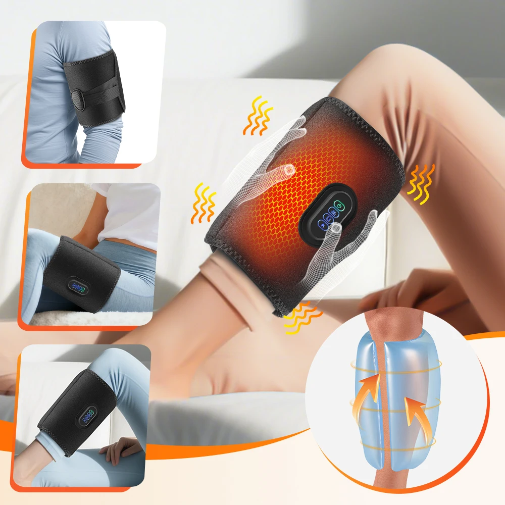 3 Mode Airbag Compresstion Leg Massager Electric 360° Air Pressure Calf Massager With Heat For Blood Circulation Fatigue Relief