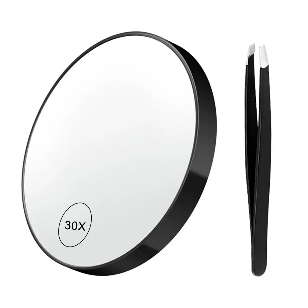 Bathroom Mirror Suction Cup 30X Magnifying Hand-held Magnifying Mirror with Tweezers Makeup Mirror Bathroom Supplies 6