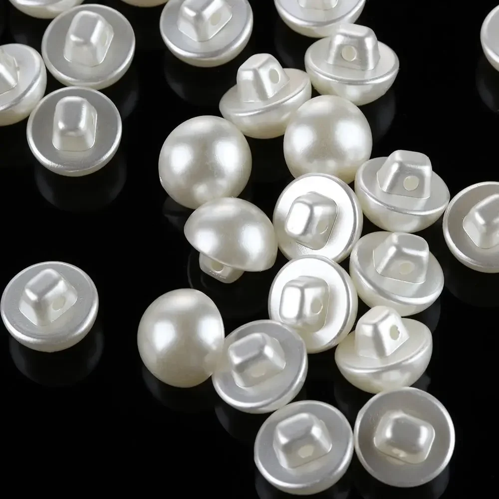 Plastic Pearl Buttons for Crafts Sewing Scrapbooking 10mm