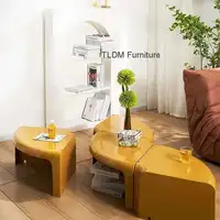 Table d'appoint ronde de couleur nordique, Tables basses créatives en plastique ABS, meubles de salon design, Table d'angle de rangement moderne pour la maison 3