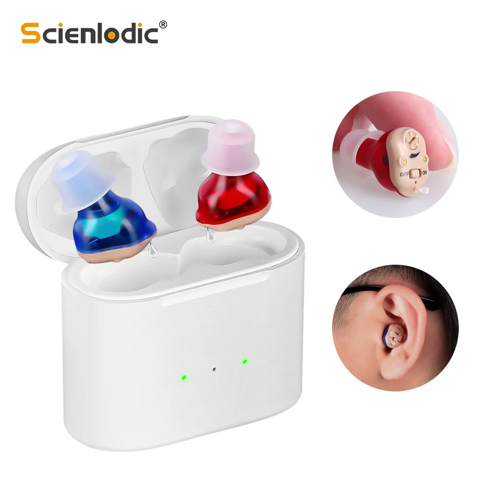 Elderly Hearing Aid Rechargeable ITE Deaf The Listening Device Mini Wireless Sound Amplifier Invisible Hearing Aids Headphones 1
