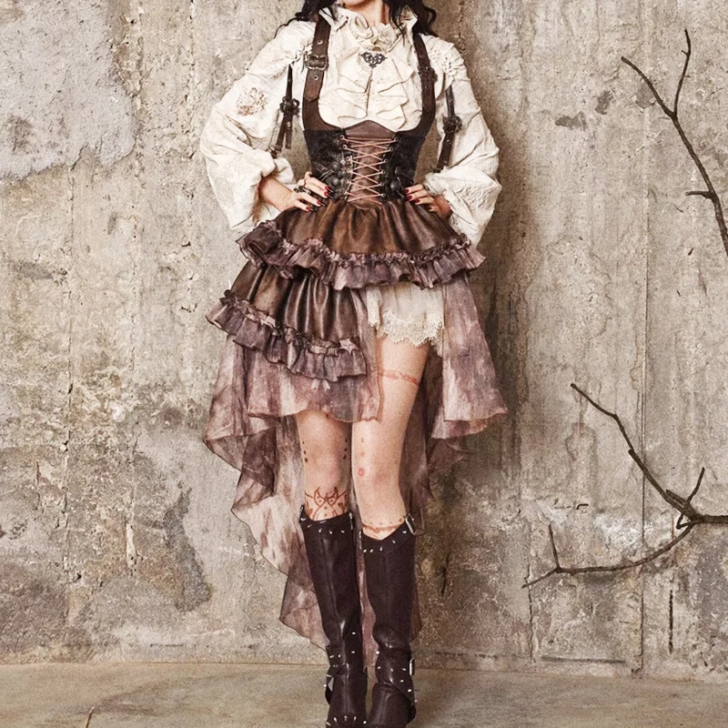 VAMPS★REVERSIBLE LONG VEST★Mサイズ 2024 Y2K Japanese Steampunk Punk Asymmetrical PU leather