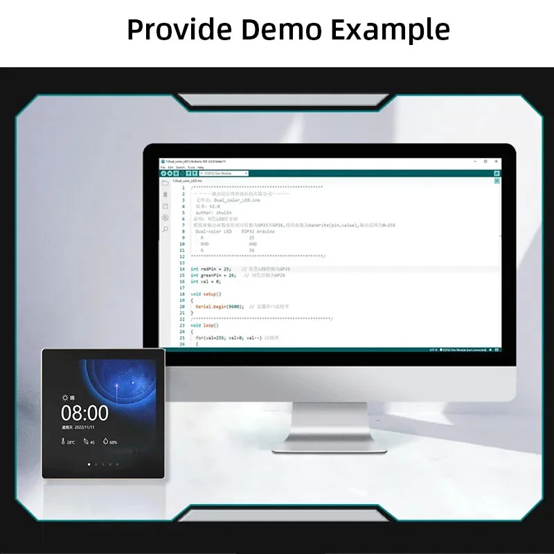 Arduino Placa de Desenvolvimento Lvgl Wi-fi Bluetooth 86 Box 4.0 Smart Display Tela de Toque Capacitiva Lcd com Demo Esp32-s3 - Imagem 5