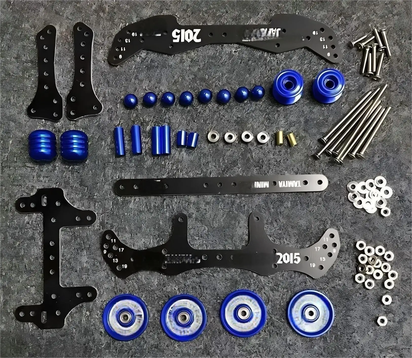 MA AR FMA Chassis Upgrade Aluminum Alloy Base Fiberglass Front & Rear Parts Mini 4WD Upgrade Kit Tuning Damping Stabilizer Set