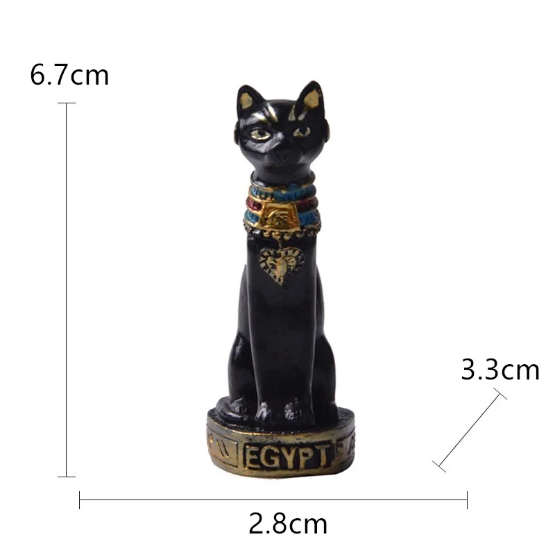 Lovely Egyptian Cat Shape Statue Retro Cartoon Car Desktop Decoration Miniatures Animals Figurines Household Crafts Ornament
