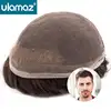 Bleach Knots Lace Front Male Hair Prosthesis Man Wig Human Hair French Lace Toupee Wigs For Men Full Lace Hair System Men's Wig 1