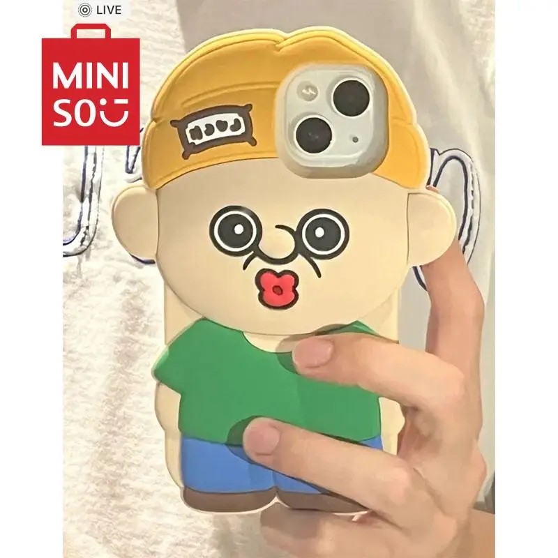 

Miniso Series Kawaii Anime 3D Bangbang and Yuzhi Apple Phone Case Cute Cartoon Applicable To 15Promax Iphone1312Pro Kids Toys