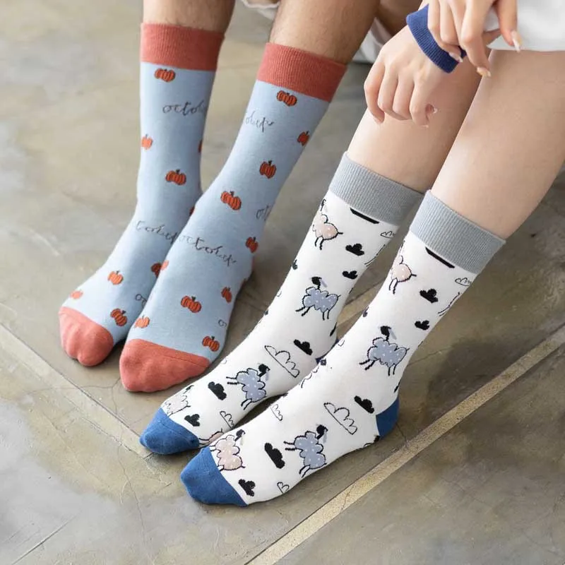 Spring and Summer New Men\'s and Women\'s Stockings Japanese Fruit Animal Trendy Socks Happy Long Tube Trendy Socks