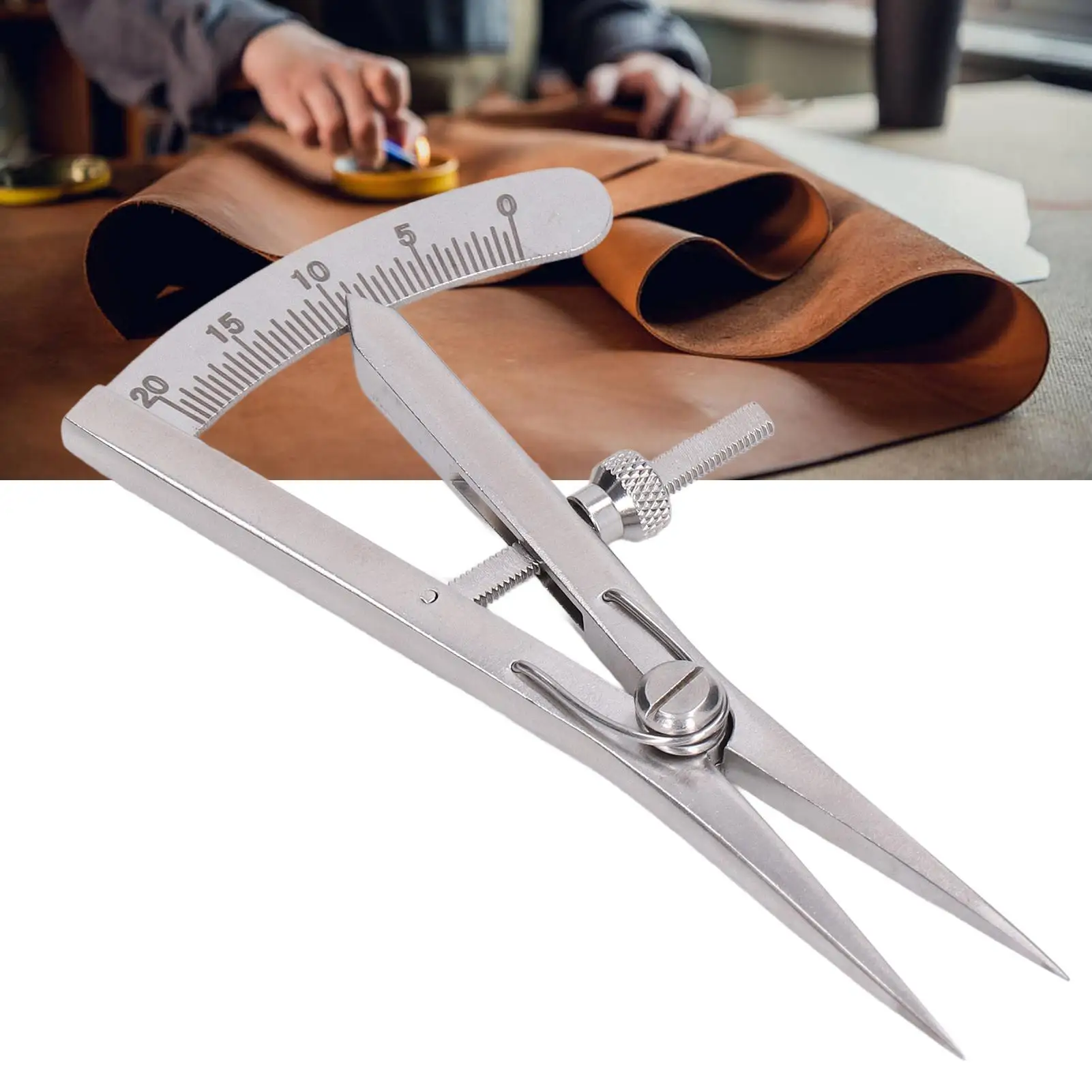 Adjustable for leather Compass Marking Gauge for Precision Trimming Projects-Metal Wing Divider Tool