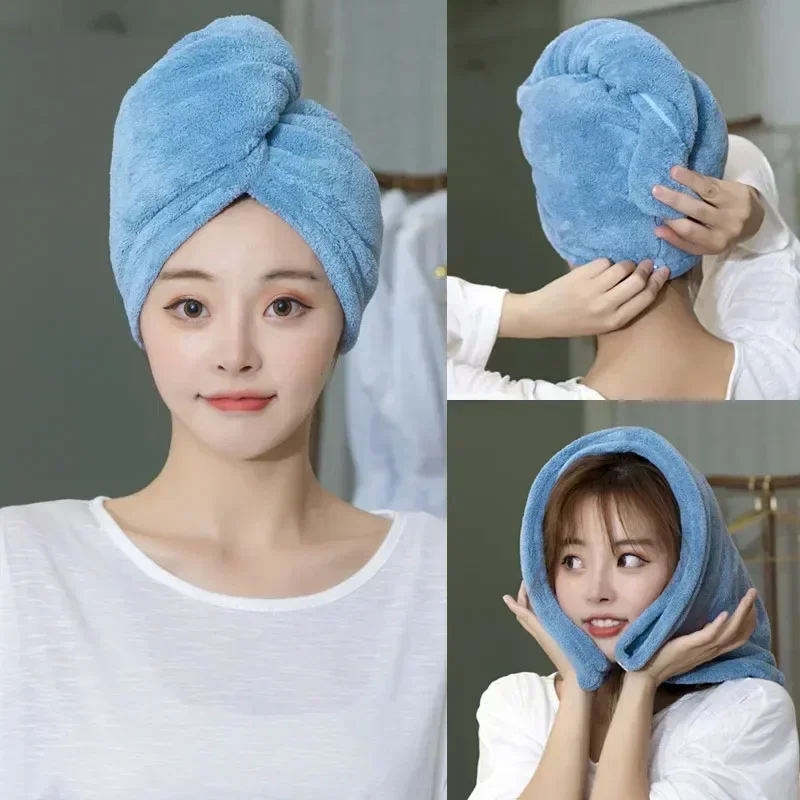 Shower Towel Cap Bath Towels Bathroom Supplies Beach Superfine Fiber Quick Drying Hair Woman Soft Women's Headscarf Home Hand