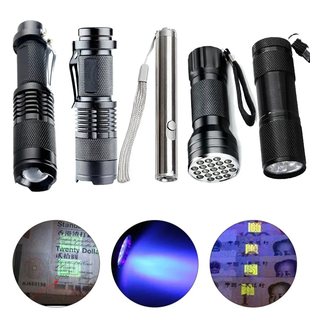 Mini 9/21LED UV Flashlight Ultra Violet Light Torch