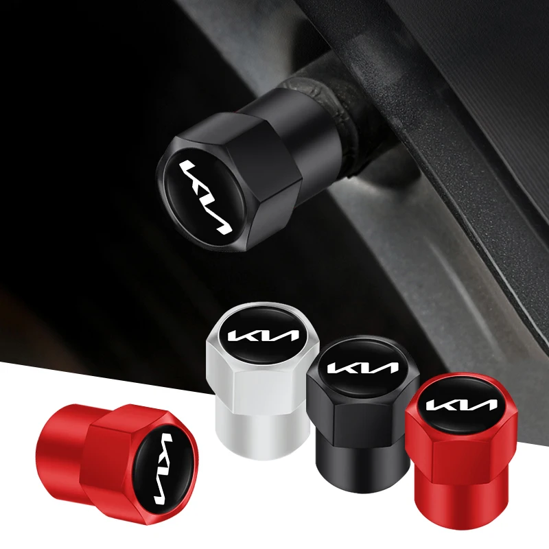 4Pcs Car Wheel Tire Valve Caps Airdust Covers Kia Sportage Morning Ceed Picanto Rio ProCeed Niro Stonic Optima Accessories car wheel valve caps