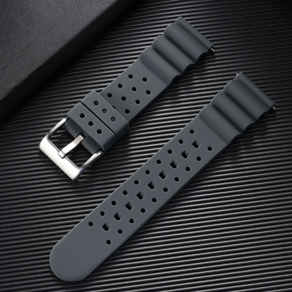Premium High Tensile Silicone Sport Watch Band - Waterproof & Breathable Rubber Strap