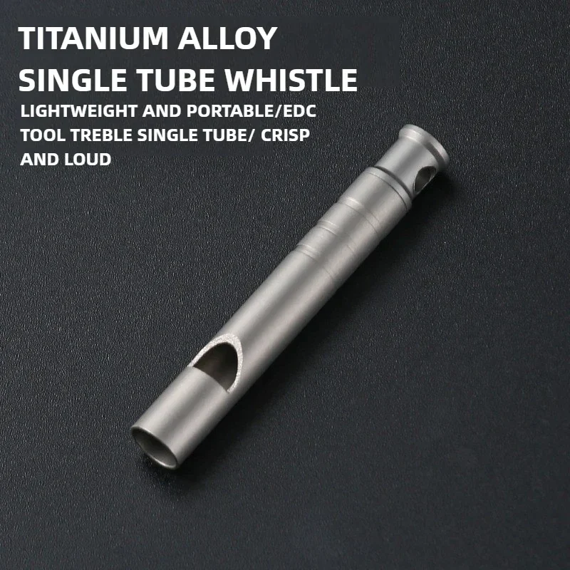 Titanium MINI EDC Survival Whistle Necklace Hiking Camping