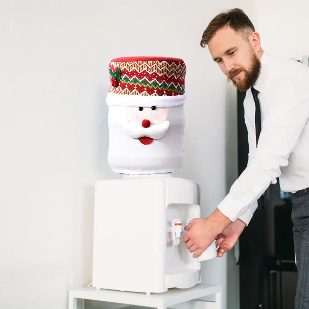 Water Dispenser Bucket Cover Christmas 5 Gallon Water Jug Cover High Stretchy Reusable Bottle Dust Christmas Decor