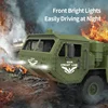 1:16 6WD RC Car 2.4G Radio with LED Light Off Road Loadable Transporter Remote Control Military Trucks Toys for Children 2