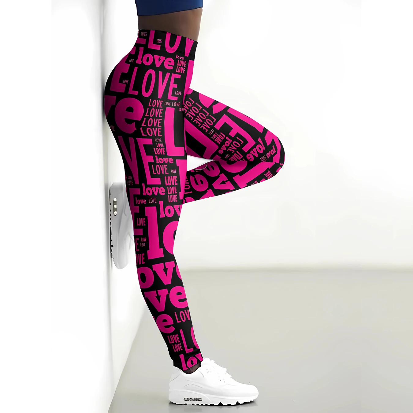 Plus Size Fashion Text Letters Tight Long Leggings main image 1