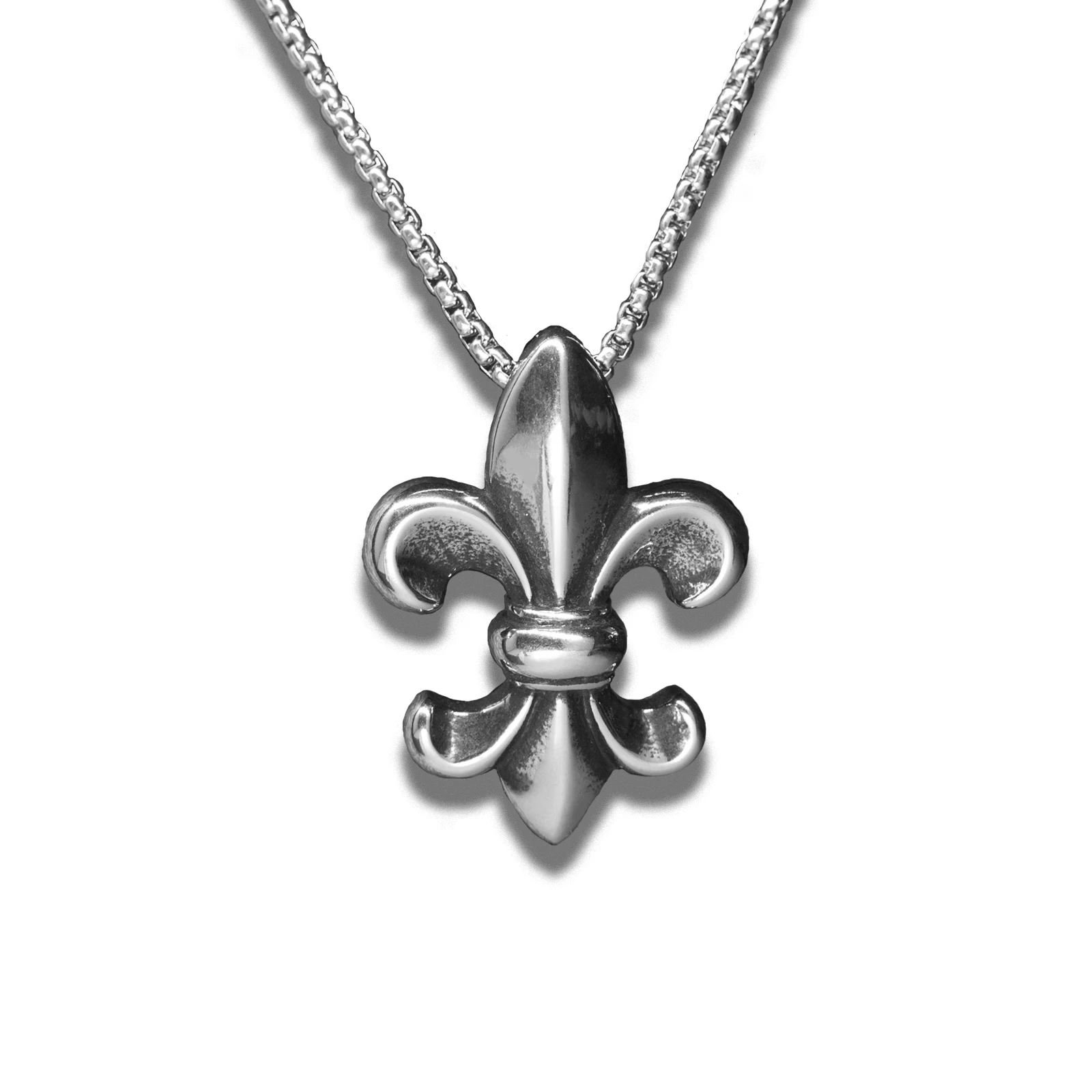 Fleur De Lis Pendant French Symbol Heraldic Heraldry Stainless Steel Iris Necklace for Men and Women Fleurdelise Fleurs Scout