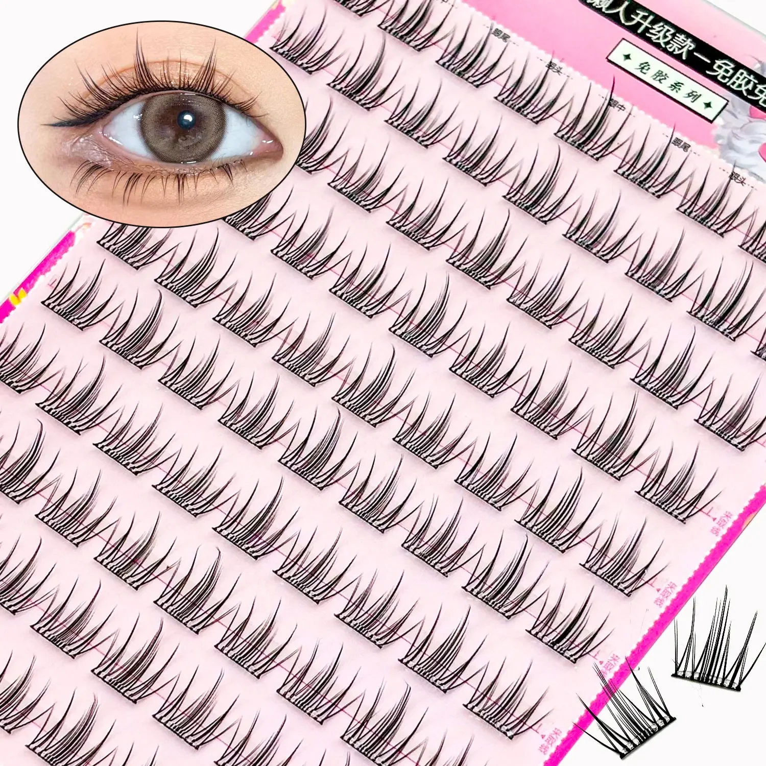 False Eyelashes Adhesive Noglue DIY Lashe Clusters Natural Glue Strands Artificial