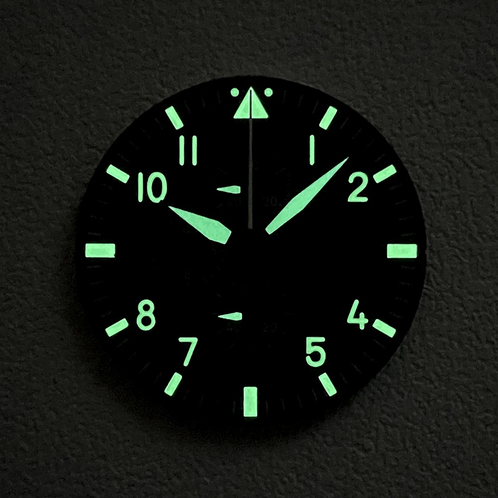 Blue Copper Chronograph Watch Dial with Luminous Numerals