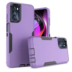 Heavy Duty Shockproof Protective Bumper Case with Magnetic Car Mount for G Stylus 4G 2022 (PURPLE)