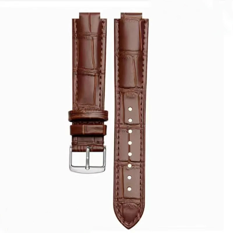 Convex Watch Strap Real Animal Skin Handmade Full Grain Leather Bracelet Accessory for BALLON BLEU DE ballon bleu