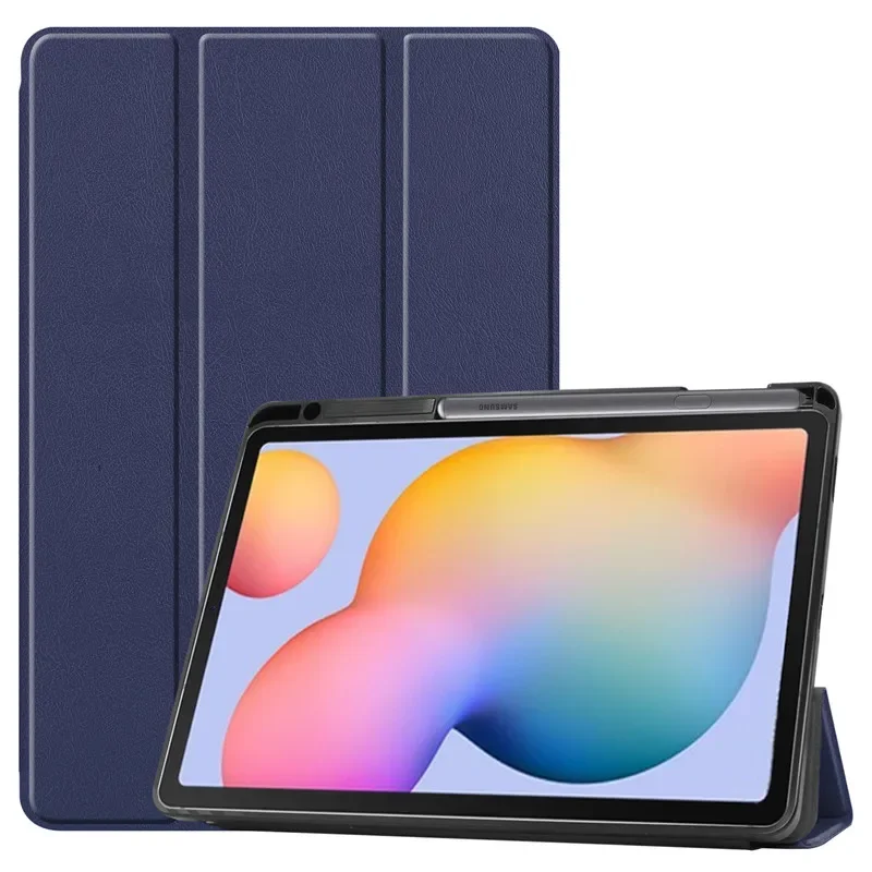 Tablet Case For Samsung Galaxy Tab S6 Lite 10.4 inch P610 P615 With Pencil Holder Tri-Fold Stand