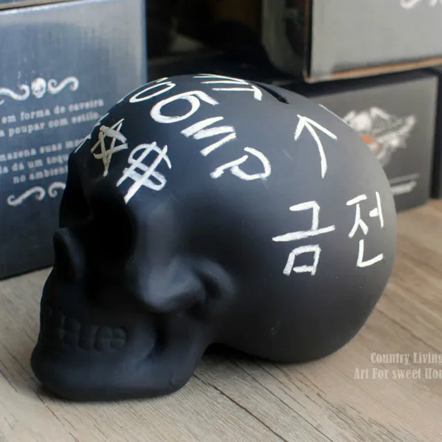 Tábla Mázas Kerámia Koponya Diy Doodle Piggy Bank Pénzdoboz Gyanta Kézműves Díszdekorációs Szobrok És - Image 5
