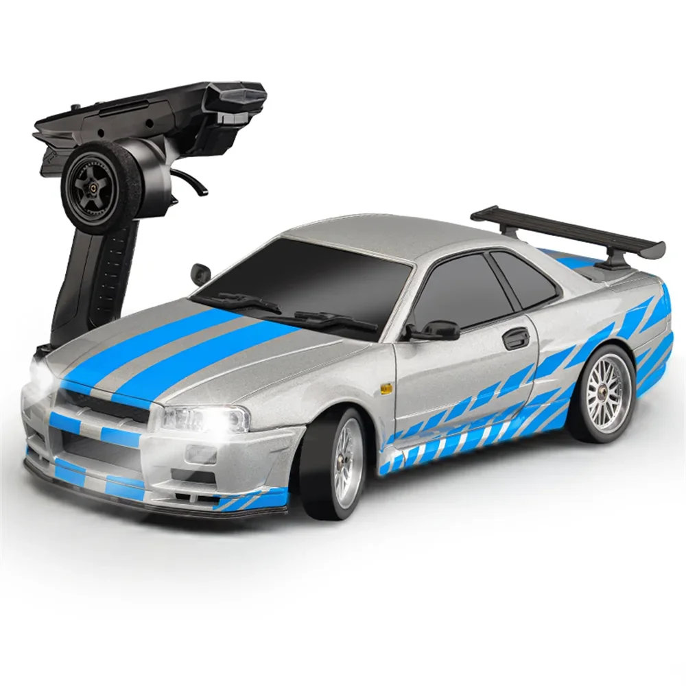 LDRC 1899/A99 RTR 1/18 2.4G RWD RC Car Drift GTR R34 Gyro LED Light On-Road Full Proportional Alloy Body Shell Racing Vehicles M 4