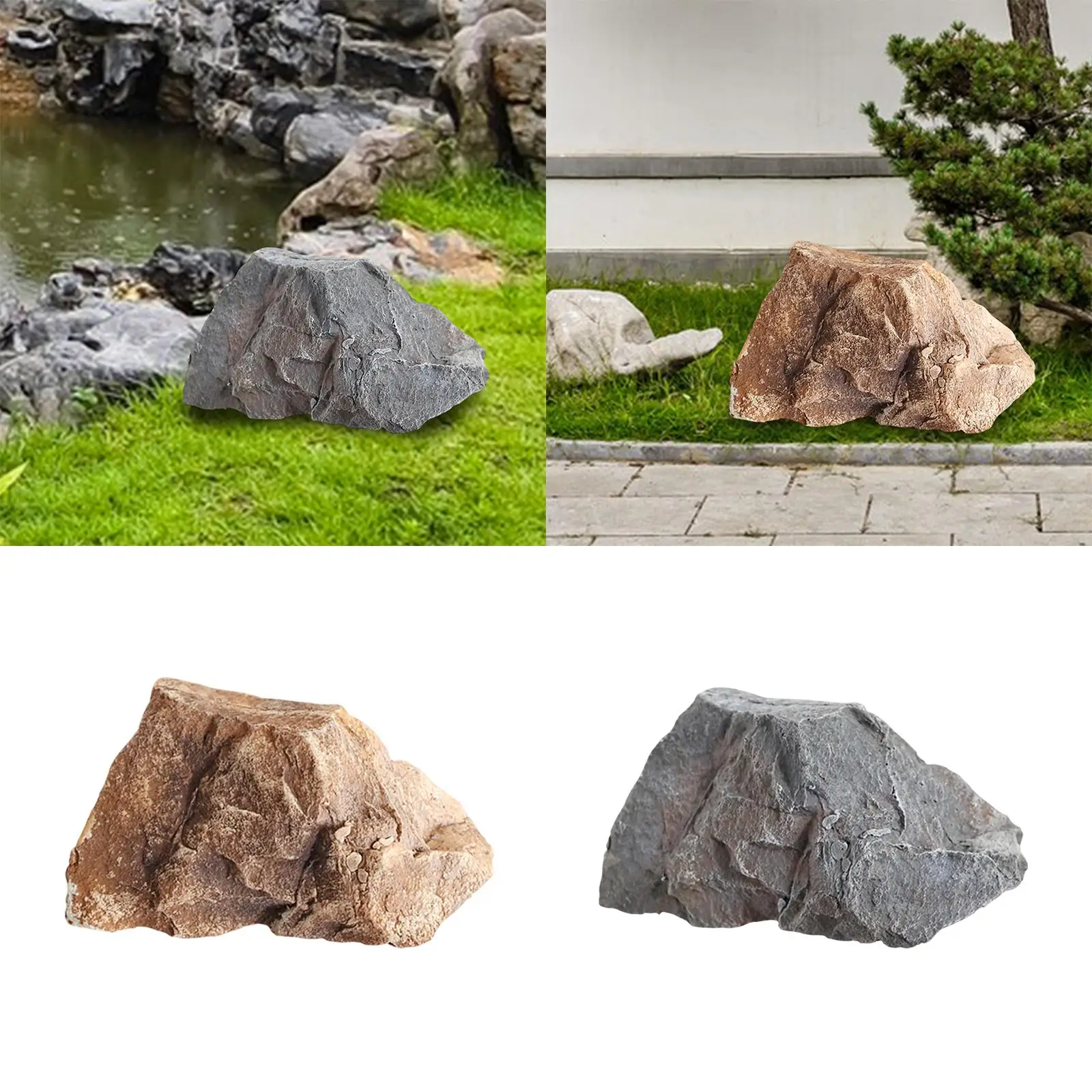 Lightweight Artificial Rock Cover - Realistic Foam Decorative Boulder For Hiding Wells, Pipes, Utility Boxes In Landscaping & Garden