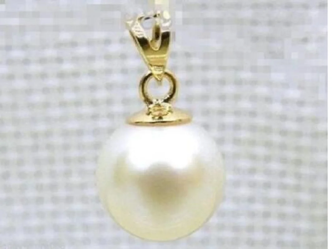 

Charming AAA 9-10mm South Sea White Pearl pendant 18'' 14K Jewelry Accessory Gift