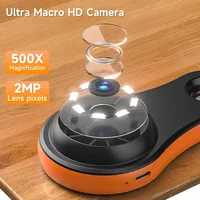 Digital Magnifier 2MP Video Portable Microscope 2.0'' Screen 8LEDs With Magnifying Glass For Windows/Mac 32B TF Card For Option 3