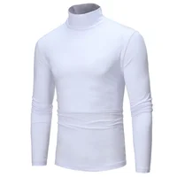 New Fashion Base Tee Shirt Men Slim Fit Knit High Neck Pullover Turtleneck Sweater Tops Shirt 2