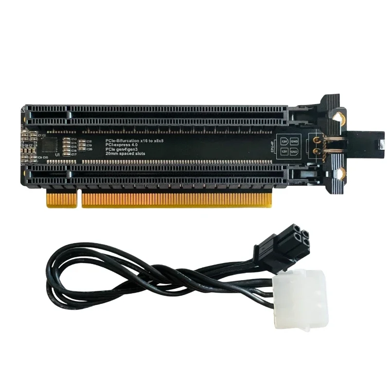Jhh-link Placa de Expansão Pcie 4.0x16 a Split Card Pcie-bifurcação X16 a x8 20 mm Slots Espaçado Cpu 4p Sata Pcie Gen4 Gen3 - Imagem 4