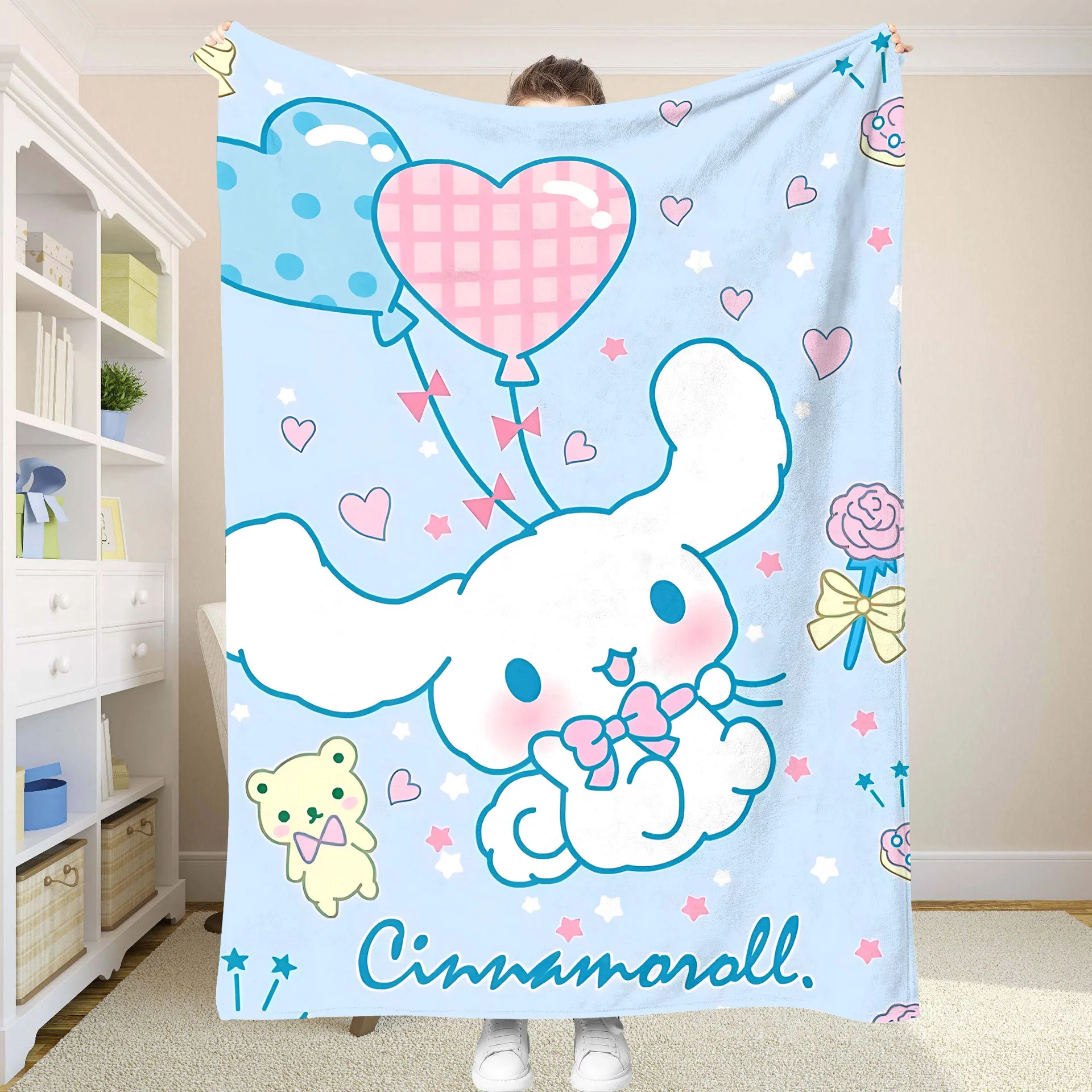 Fluffy Soft Blankets and C-Cinnamorol Picnic Blanket Summer Comforter Throw Blankets & Throws Home and Decoration Bedding Set