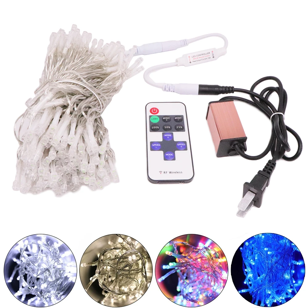 Outdoor LED String 12V Fairy Lights Remote Control Waterproof For