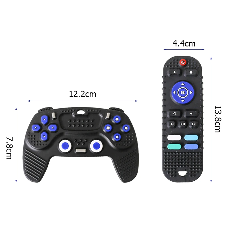 Baby Silicone Teether Toys Remote Control Game Machine Shape Teething BPA Free Silicone Kids Sensory Educational Toy Gifts 6