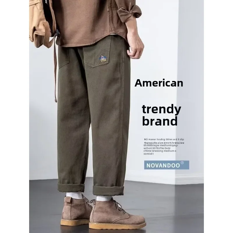 thumbnail image 2 of Pantalones casuales de pierna recta y holgados para hombre, pantalones cortos para la temporada de primavera y verano, estudiantes masculinos, novedad de 2023, 2 of 5