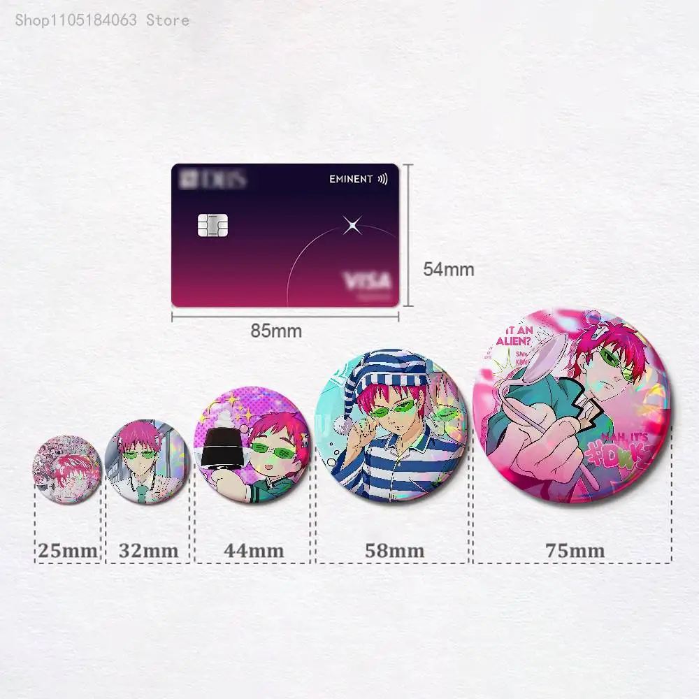 Saiki K Inspired Cosplay Pin Badge Collection - Round Brooch Souvenir