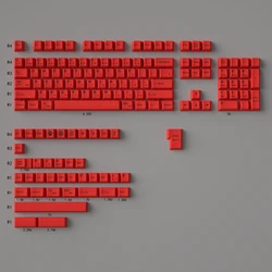 Dark Keycaps Set - Minimalist Black PBT Dye Sublimation Cherry Profile for Mechanical Keyboards (144 Keys) (142keys - red)