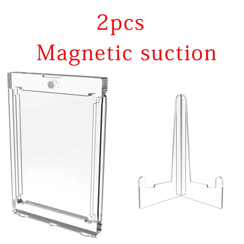 Magnetic Card Holder Support Set 35PT Cards Protectors Hard Plastic Sleeves Trading Display Case Pokemon Baseball Sports Yugioh