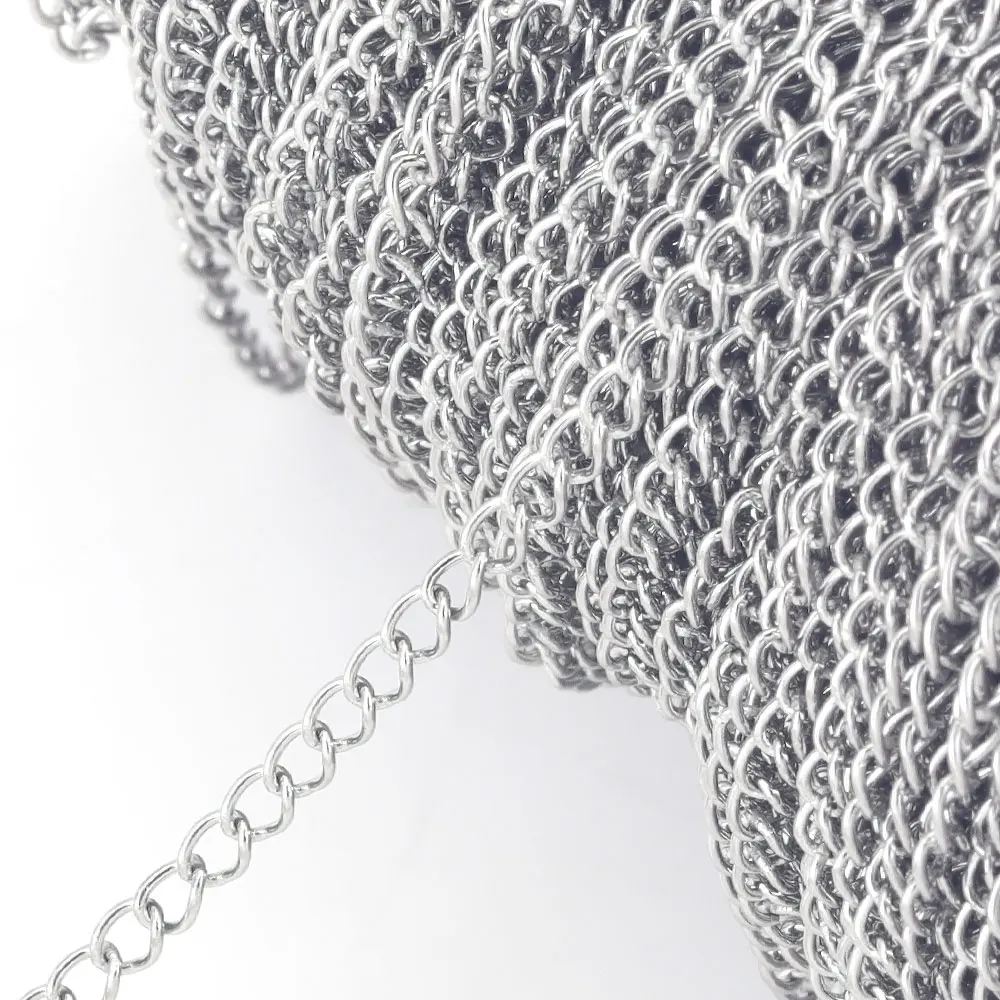 2 Meter Edelstahlkette für die Schmuckherstellung, DIY-Halskette, Armband, handgefertigte Accessoires, Schwanzketten, Schmuckzubehör – Detail 1