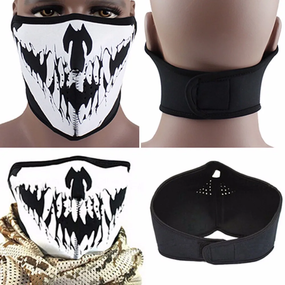 3 Styles High Quality Skull Neoprene Half Face Mouth Mask Ski Snowboard Motorcycle Biker Sport Protection 1PC 3