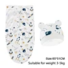 Baby Blanket Hat Set Cartoon Printed Cotton Newborn Swaddle Adjustable Infant Sleeping Swaddle Wraps All Seasons 0-6 Months 4