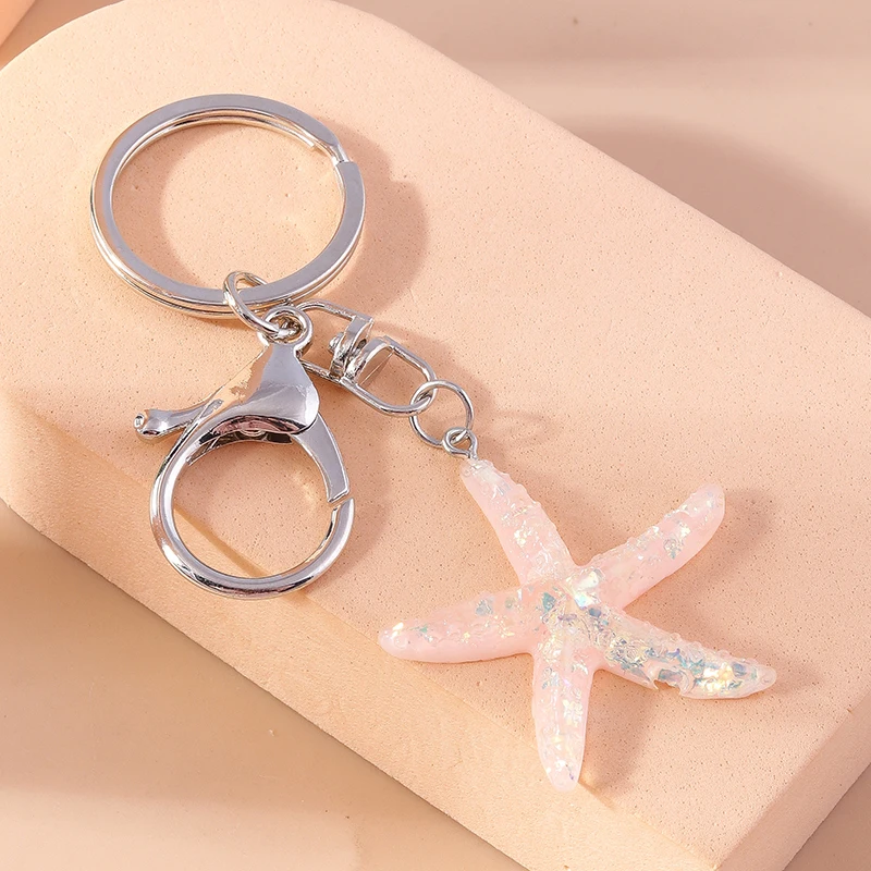 Aihua Chic Sommer Strand Seestern Schlüsselanhänger Urlaub Meer Souvenir Geschenk Auto Schlüssel Halter Handtasche Anhänger DIY Schmuck – Detail 14