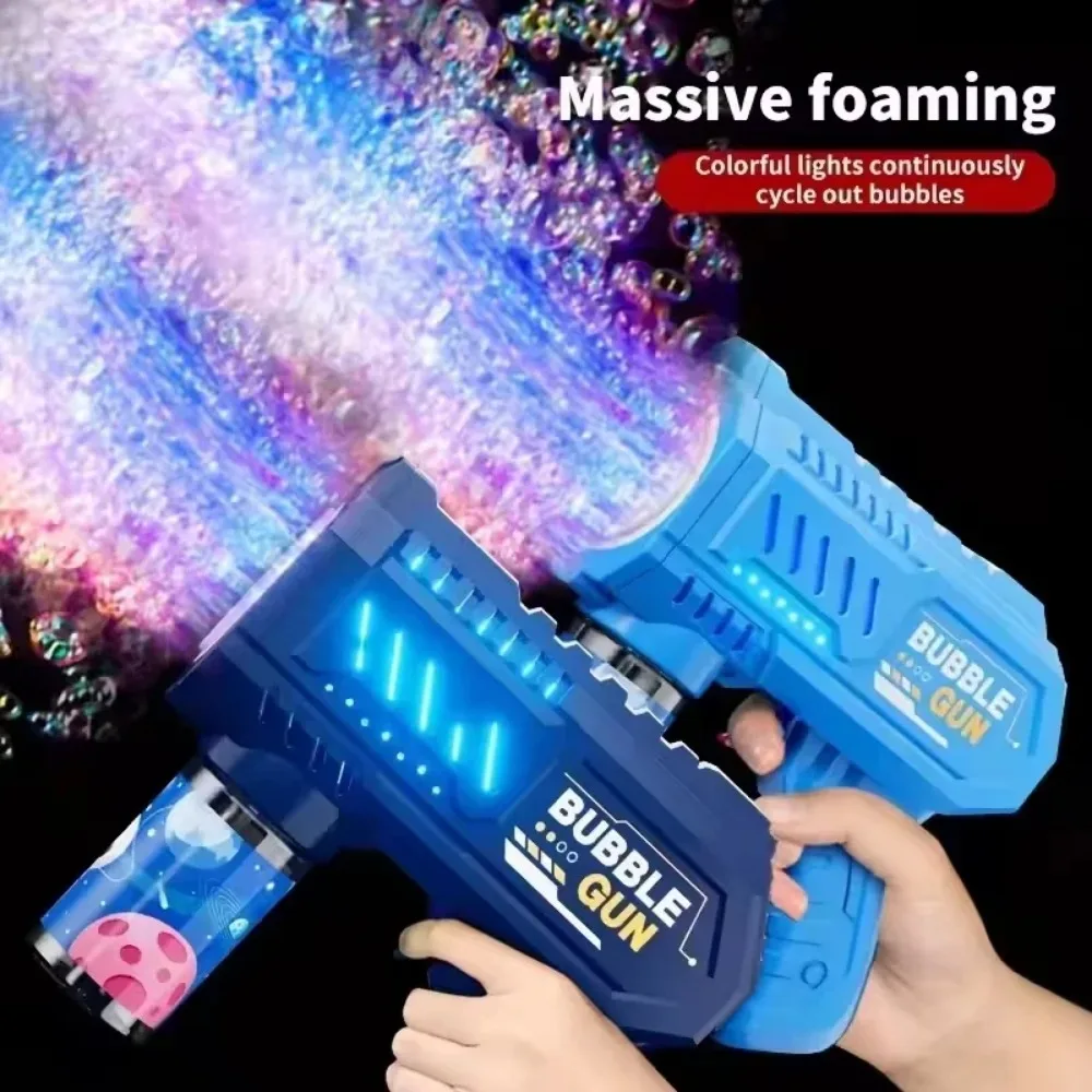 Bubble Gun 2025SpaceElectric Bubble Gun Kids Toy Bubbles Machine Automatic Soap Blower with Light Summer Outdoor Party Games Children Gift