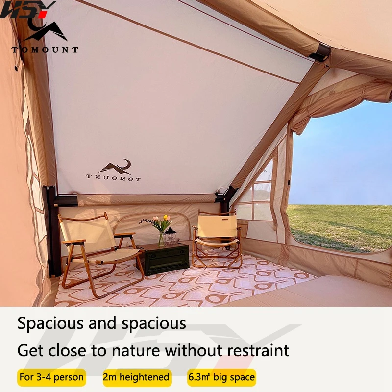 3〜4人用のインフレータブルキャンプテント,オックスフォード