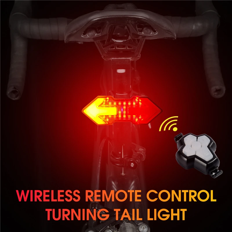 WEST BIKING Bike Turn Signal Light Remote Control Direction Indicator With Horn MTB USB Rechargeable Lamp Cycling Taillight